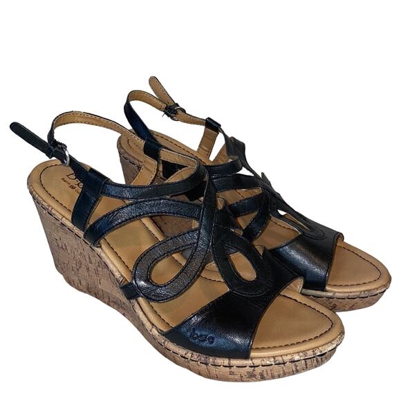 B.O.C. Jayna Caged Cork Wedge High Heel Sandals 11 - Picture 1 of 11